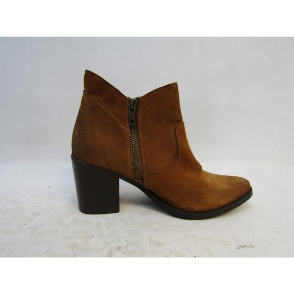 Steve Madden Womens Size 6 M Brown Suede Zip Ankle Fashion Boots Bootie - Picture 4 of 11